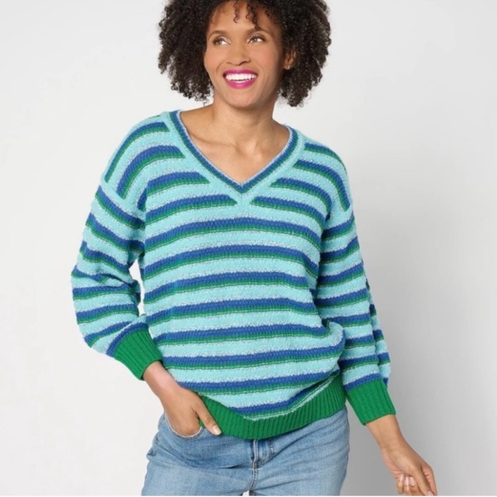 Isaac Mizrahi Live! 3/4 Sleeve Textured sweater woman’s large